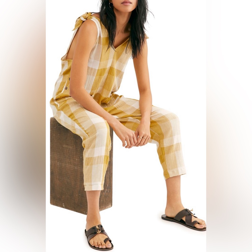 Free People Endless Summer Check Jumpsuit